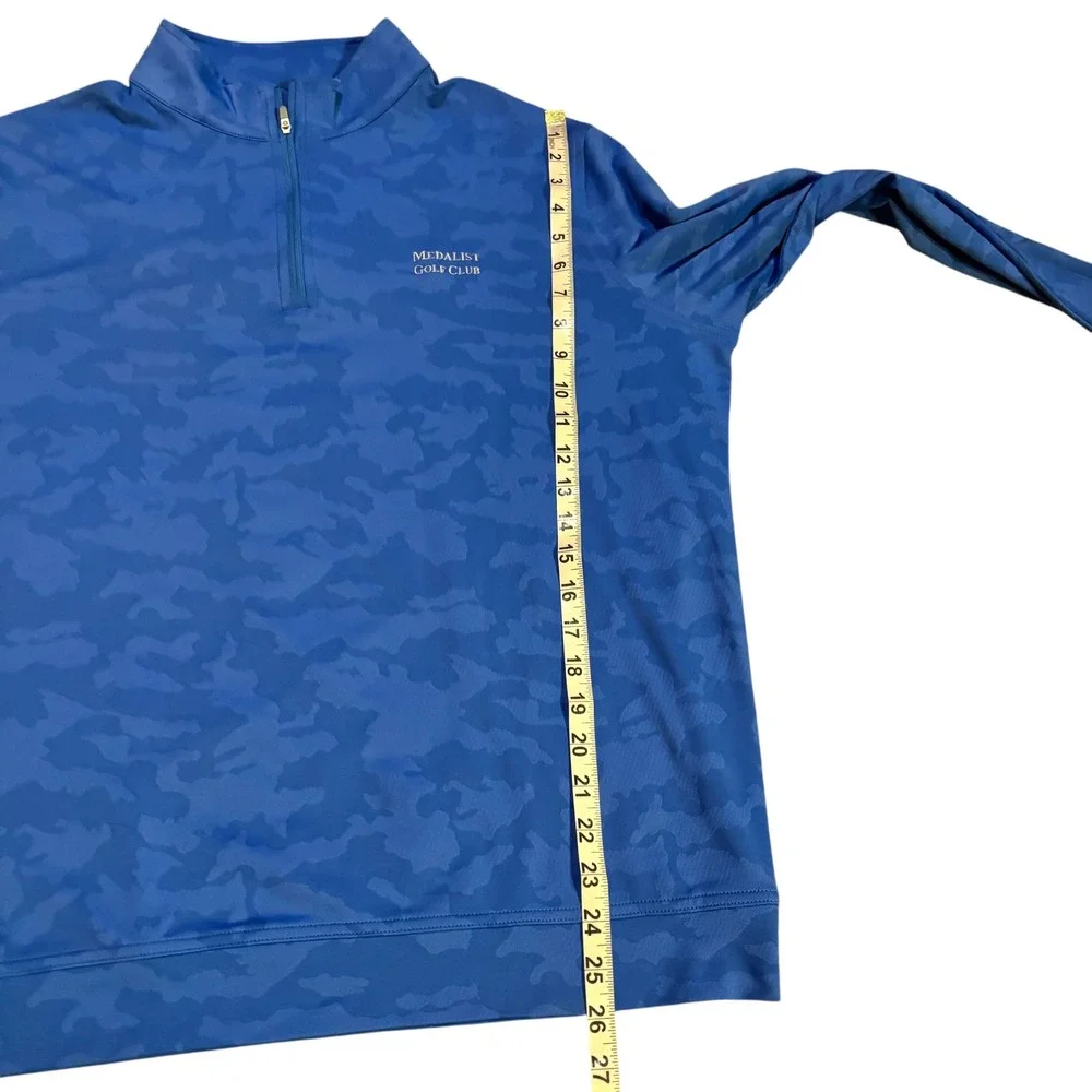 Peter Millar Royal Blue Camo Quarter-Zip Sweater